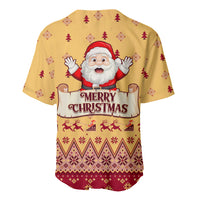 New Jersey Christmas Baseball Jersey Cheerful Santa Claus Xmas Pattern - Wonder Print Shop