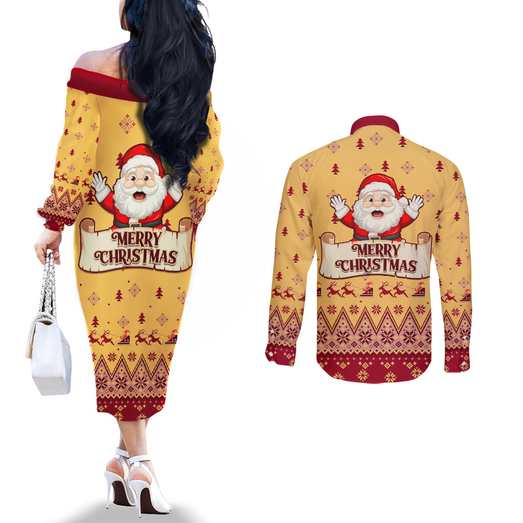 new-jersey-christmas-couples-matching-off-the-shoulder-long-sleeve-dress-and-long-sleeve-button-shirt-cheerful-santa-claus-xmas-pattern