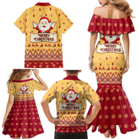 New Jersey Christmas Family Matching Mermaid Dress and Hawaiian Shirt Cheerful Santa Claus Xmas Pattern - Wonder Print Shop