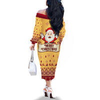 New Jersey Christmas Family Matching Off Shoulder Long Sleeve Dress and Hawaiian Shirt Cheerful Santa Claus Xmas Pattern - Wonder Print Shop