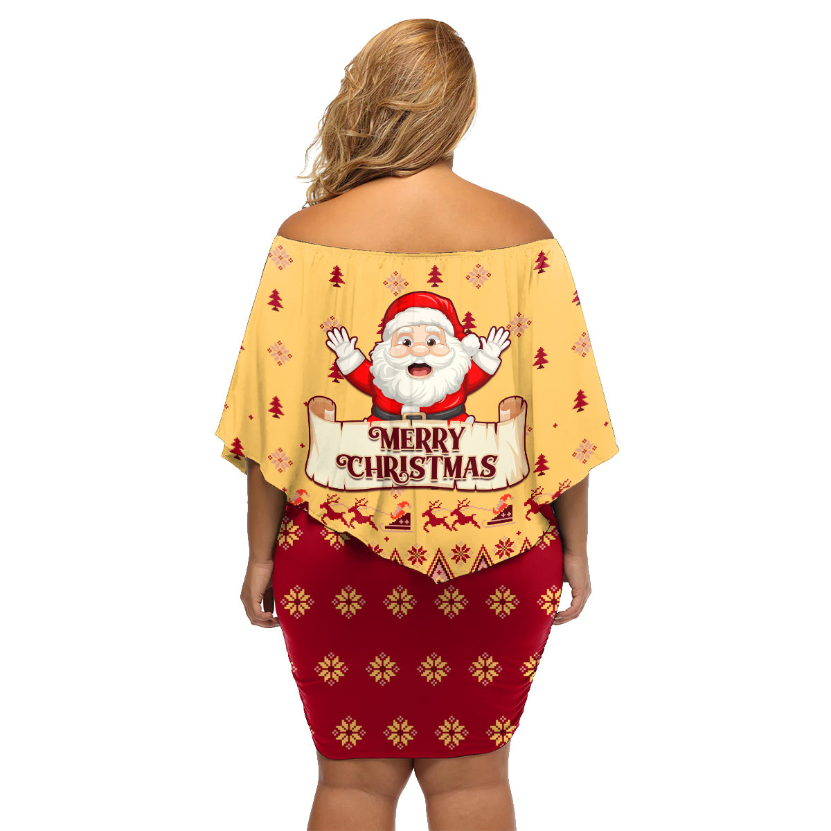New Jersey Christmas Family Matching Off Shoulder Short Dress and Hawaiian Shirt Cheerful Santa Claus Xmas Pattern - Wonder Print Shop