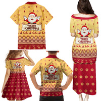 New Jersey Christmas Family Matching Puletasi Dress and Hawaiian Shirt Cheerful Santa Claus Xmas Pattern - Wonder Print Shop