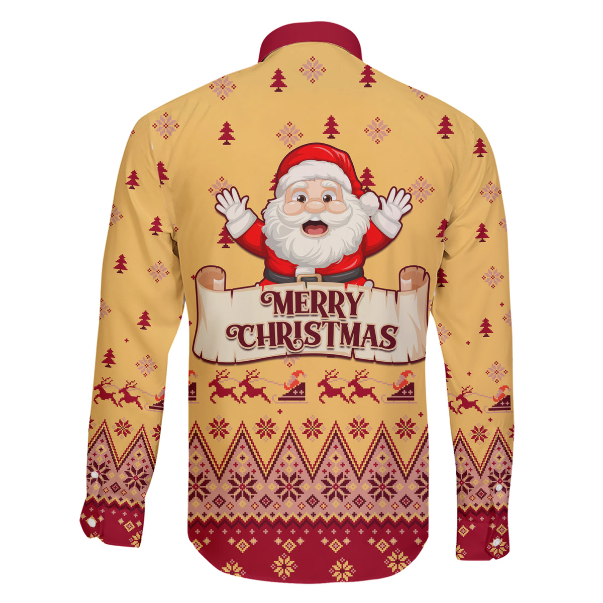New Jersey Christmas Family Matching Short Sleeve Bodycon Dress and Hawaiian Shirt Cheerful Santa Claus Xmas Pattern - Wonder Print Shop