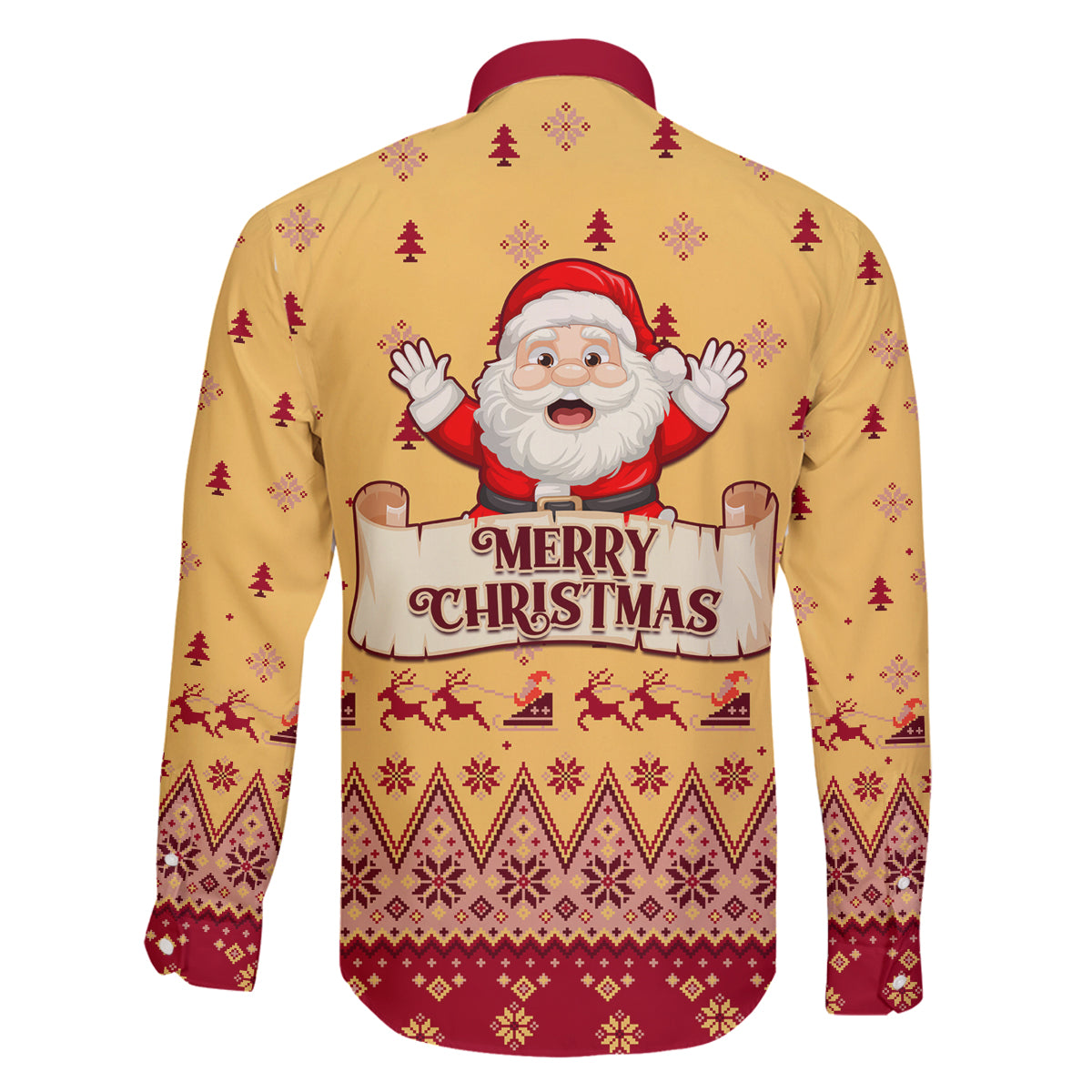 New Jersey Christmas Family Matching Summer Maxi Dress and Hawaiian Shirt Cheerful Santa Claus Xmas Pattern - Wonder Print Shop