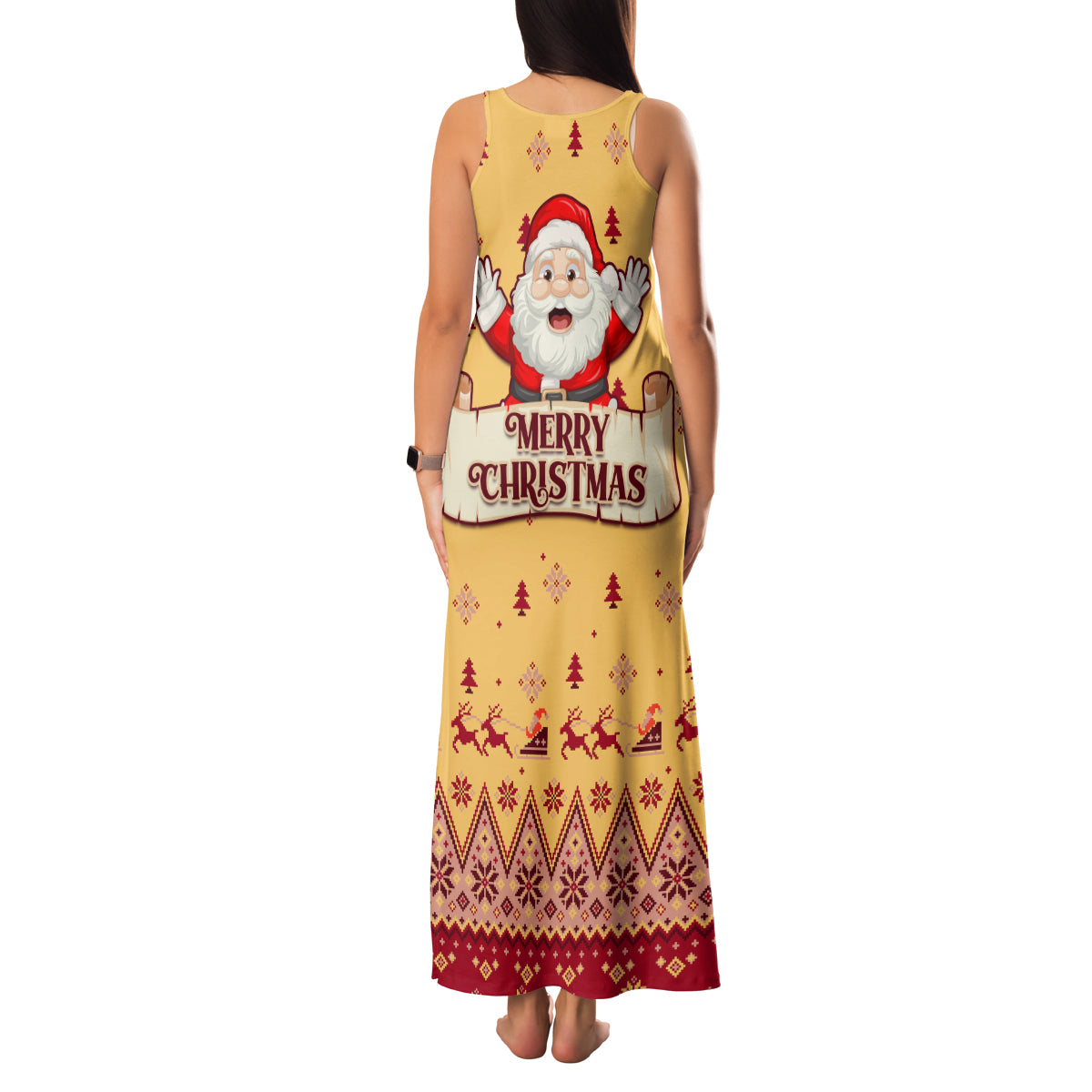 New Jersey Christmas Family Matching Tank Maxi Dress and Hawaiian Shirt Cheerful Santa Claus Xmas Pattern - Wonder Print Shop