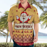 New Jersey Christmas Hawaiian Shirt Cheerful Santa Claus Xmas Pattern - Wonder Print Shop
