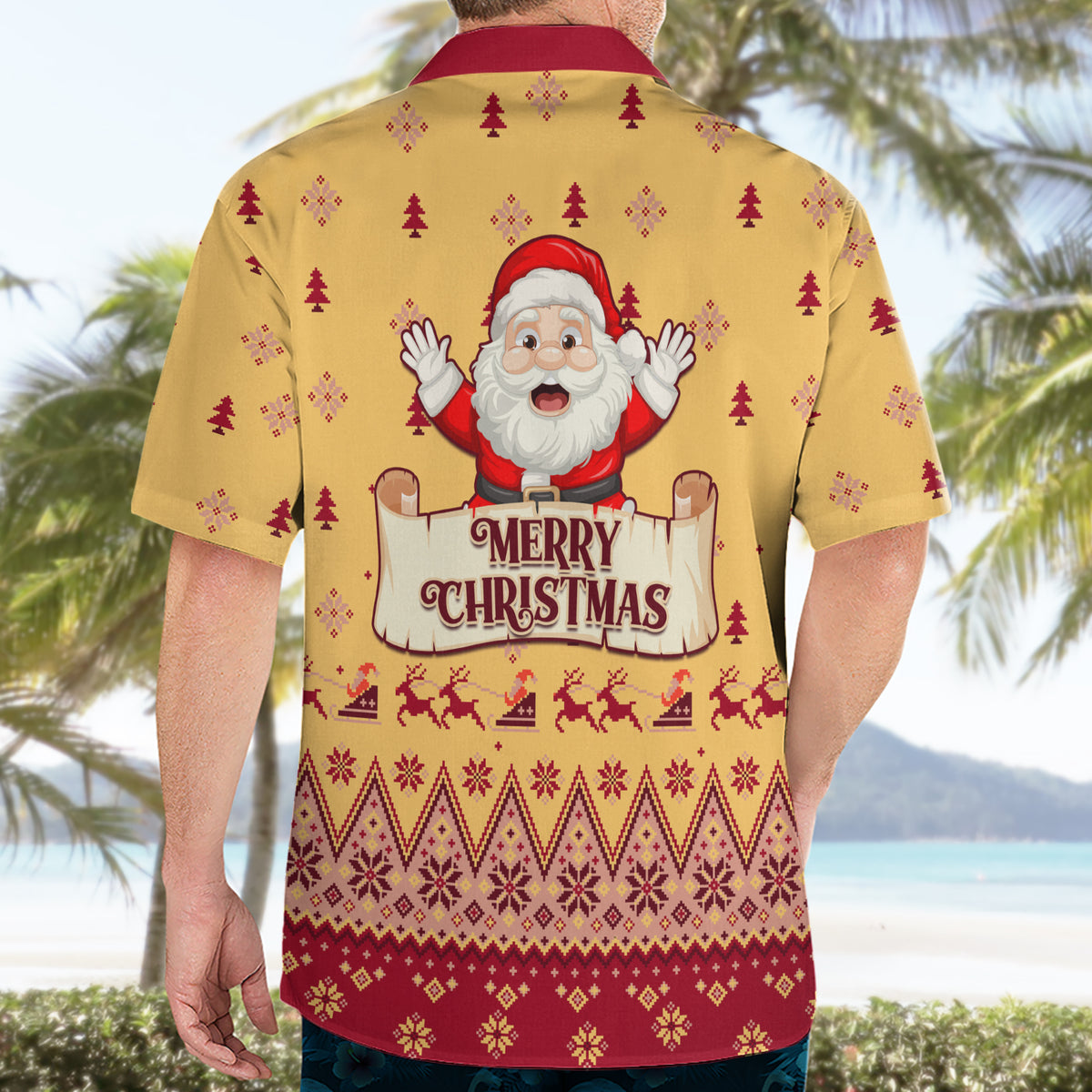 New Jersey Christmas Hawaiian Shirt Cheerful Santa Claus Xmas Pattern - Wonder Print Shop