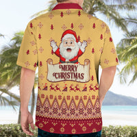 New Jersey Christmas Hawaiian Shirt Cheerful Santa Claus Xmas Pattern - Wonder Print Shop
