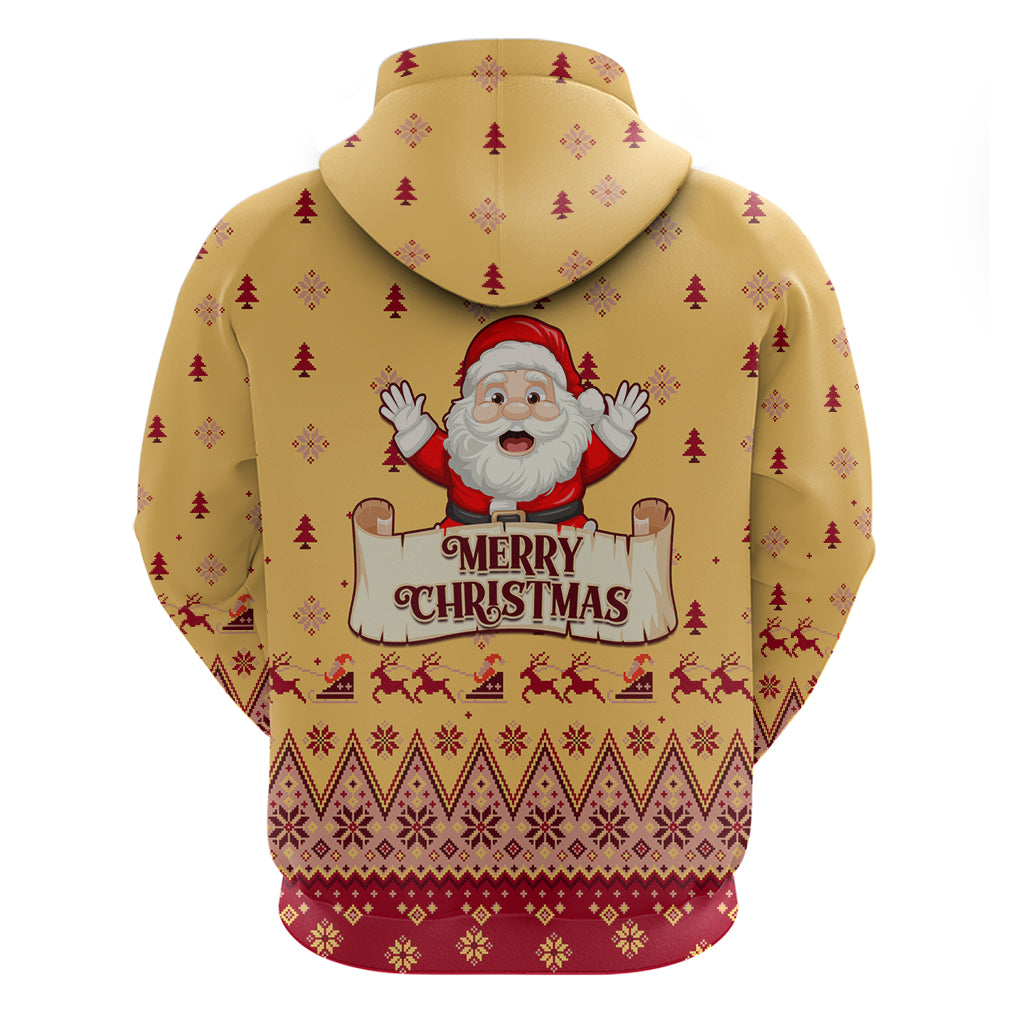 New Jersey Christmas Hoodie Cheerful Santa Claus Xmas Pattern - Wonder Print Shop