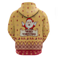 New Jersey Christmas Hoodie Cheerful Santa Claus Xmas Pattern - Wonder Print Shop