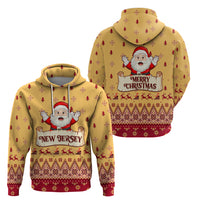 New Jersey Christmas Hoodie Cheerful Santa Claus Xmas Pattern - Wonder Print Shop