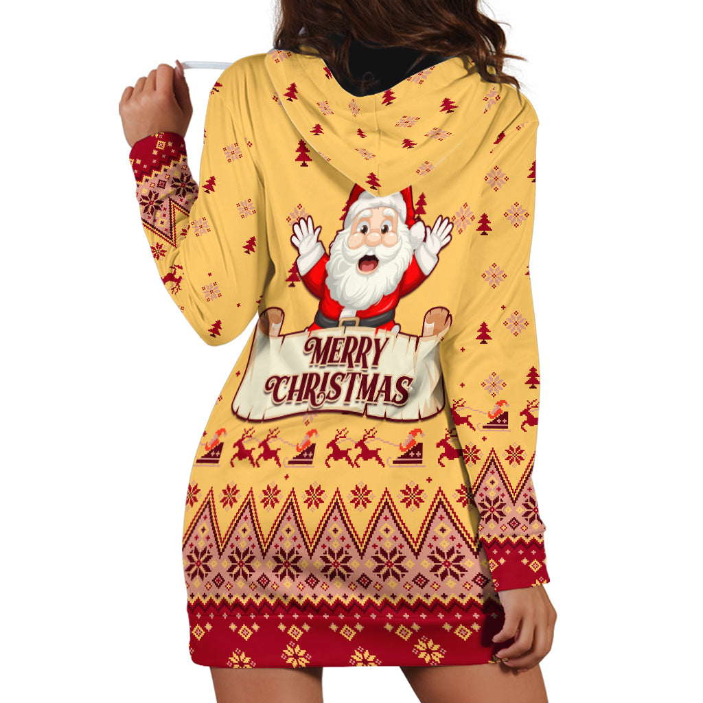New Jersey Christmas Hoodie Dress Cheerful Santa Claus Xmas Pattern - Wonder Print Shop