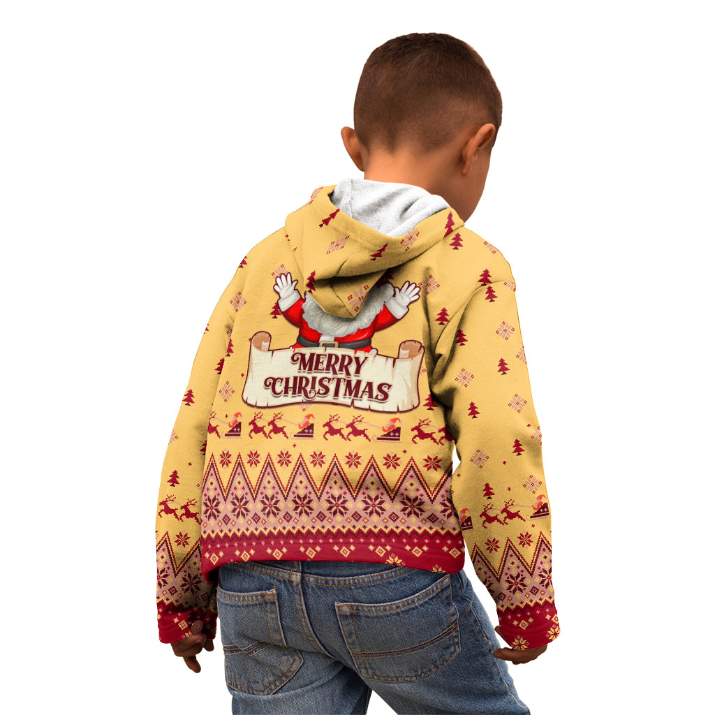 New Jersey Christmas Kid Hoodie Cheerful Santa Claus Xmas Pattern - Wonder Print Shop