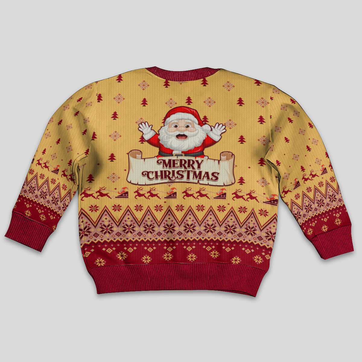 New Jersey Christmas Kid Ugly Christmas Sweater Cheerful Santa Claus Xmas Pattern - Wonder Print Shop