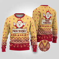 New Jersey Christmas Ugly Christmas Sweater Cheerful Santa Claus Xmas Pattern - Wonder Print Shop