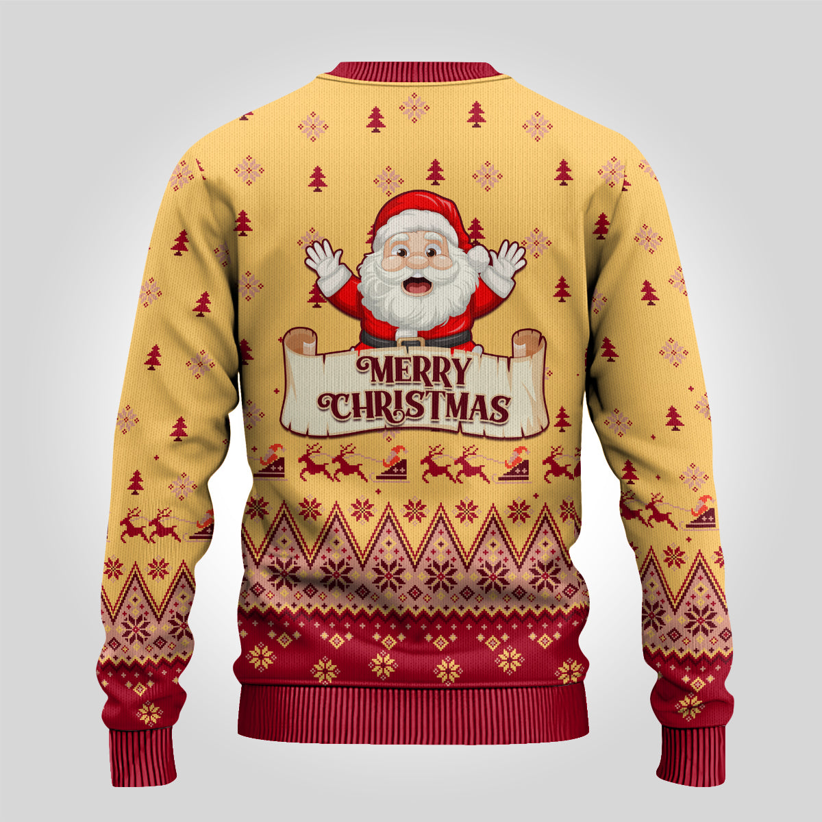 New Jersey Christmas Ugly Christmas Sweater Cheerful Santa Claus Xmas Pattern - Wonder Print Shop