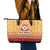 New Jersey Christmas Leather Tote Bag Cheerful Santa Claus Xmas Pattern - Wonder Print Shop