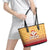 New Jersey Christmas Leather Tote Bag Cheerful Santa Claus Xmas Pattern - Wonder Print Shop