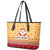 New Jersey Christmas Leather Tote Bag Cheerful Santa Claus Xmas Pattern - Wonder Print Shop
