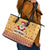 New Jersey Christmas Leather Tote Bag Cheerful Santa Claus Xmas Pattern - Wonder Print Shop