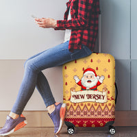 New Jersey Christmas Luggage Cover Cheerful Santa Claus Xmas Pattern - Wonder Print Shop
