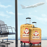 New Jersey Christmas Luggage Cover Cheerful Santa Claus Xmas Pattern - Wonder Print Shop