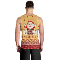 New Jersey Christmas Men Tank Top Cheerful Santa Claus Xmas Pattern - Wonder Print Shop