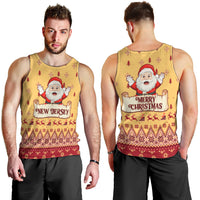 New Jersey Christmas Men Tank Top Cheerful Santa Claus Xmas Pattern - Wonder Print Shop