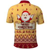 New Jersey Christmas Polo Shirt Cheerful Santa Claus Xmas Pattern - Wonder Print Shop