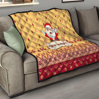 New Jersey Christmas Quilt Cheerful Santa Claus Xmas Pattern - Wonder Print Shop