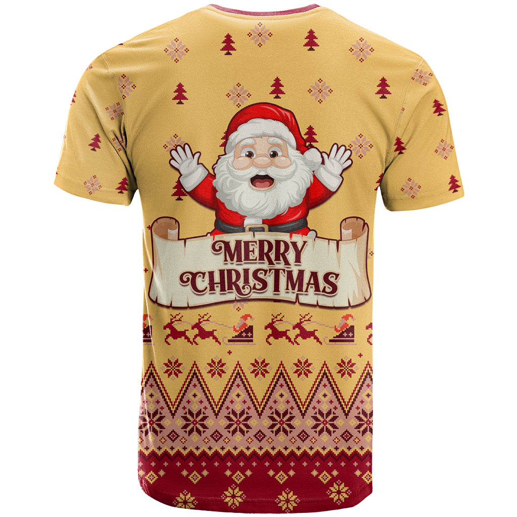 New Jersey Christmas T Shirt Cheerful Santa Claus Xmas Pattern - Wonder Print Shop