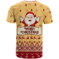 New Jersey Christmas T Shirt Cheerful Santa Claus Xmas Pattern - Wonder Print Shop