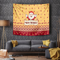 New Jersey Christmas Tapestry Cheerful Santa Claus Xmas Pattern - Wonder Print Shop