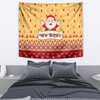 New Jersey Christmas Tapestry Cheerful Santa Claus Xmas Pattern - Wonder Print Shop