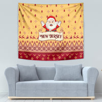 New Jersey Christmas Tapestry Cheerful Santa Claus Xmas Pattern - Wonder Print Shop