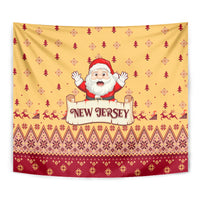New Jersey Christmas Tapestry Cheerful Santa Claus Xmas Pattern - Wonder Print Shop