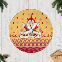 New Jersey Christmas Tree Skirt Cheerful Santa Claus Xmas Pattern - Wonder Print Shop