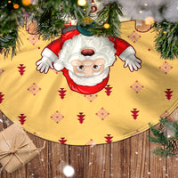 New Jersey Christmas Tree Skirt Cheerful Santa Claus Xmas Pattern - Wonder Print Shop