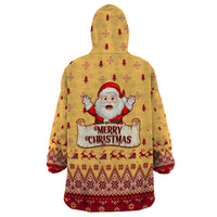 New Jersey Christmas Wearable Blanket Hoodie Cheerful Santa Claus Xmas Pattern - Wonder Print Shop