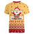 New Jersey Christmas Women V Neck T Shirt Cheerful Santa Claus Xmas Pattern - Wonder Print Shop