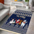 Custom Alaska Christmas Area Rug Santa Claus With Snowman Reindeer Penguin - Wonder Print Shop