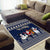 Custom Alaska Christmas Area Rug Santa Claus With Snowman Reindeer Penguin - Wonder Print Shop
