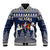 Custom Alaska Christmas Baseball Jacket Santa Claus With Snowman Reindeer Penguin - Wonder Print Shop