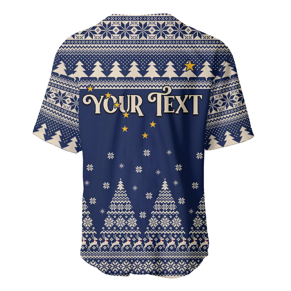 Custom Alaska Christmas Baseball Jersey Santa Claus With Snowman Reindeer Penguin - Wonder Print Shop
