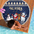 Custom Alaska Christmas Beach Blanket Santa Claus With Snowman Reindeer Penguin - Wonder Print Shop