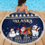 Custom Alaska Christmas Beach Blanket Santa Claus With Snowman Reindeer Penguin - Wonder Print Shop