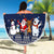 Custom Alaska Christmas Beach Blanket Santa Claus With Snowman Reindeer Penguin - Wonder Print Shop