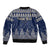 Custom Alaska Christmas Bomber Jacket Santa Claus With Snowman Reindeer Penguin - Wonder Print Shop