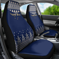 Custom Alaska Christmas Car Seat Cover Santa Claus With Snowman Reindeer Penguin - Wonder Print Shop