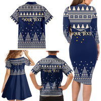Custom Alaska Christmas Family Matching Long Sleeve Bodycon Dress and Hawaiian Shirt Santa Claus With Snowman Reindeer Penguin - Wonder Print Shop